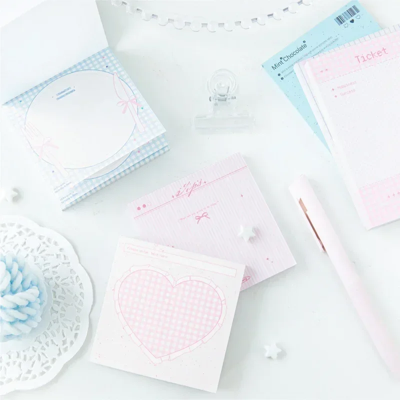 80 แผ่น Ins Kawaii เกาหลี Memo Note Pads คู่มือกระดาษข้อความสมุดบันทึก DIY ฐานวัสดุ Notepad เครื่องเขียนโรงเรียน