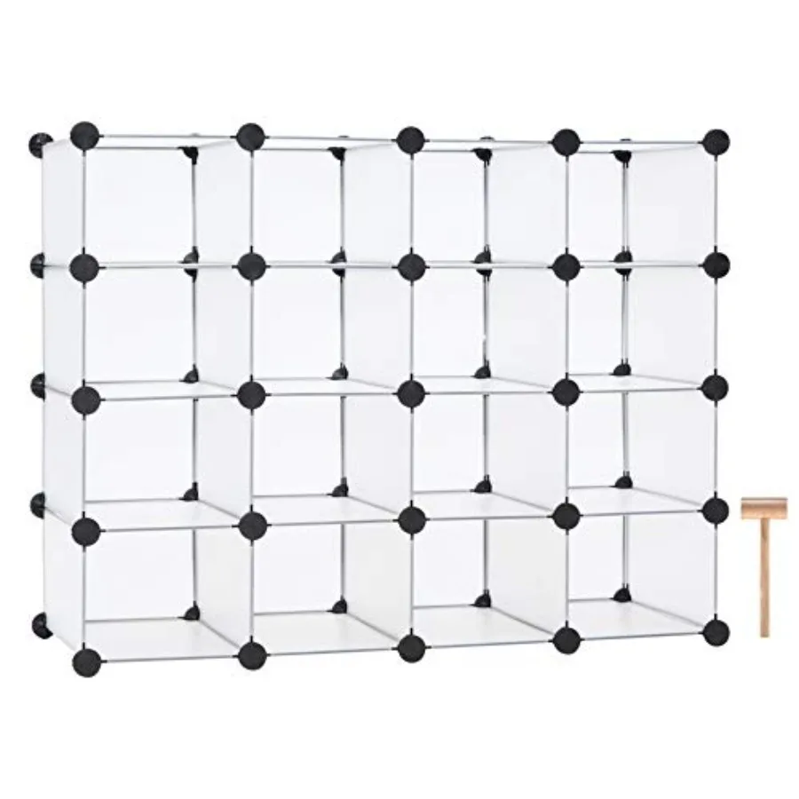 

Plastic Shoe Rack16-Cube Modular Shoes Storage Stand Multifunction Closet Cabinet Stackable Shoe Organizer for Bedroom Doorway