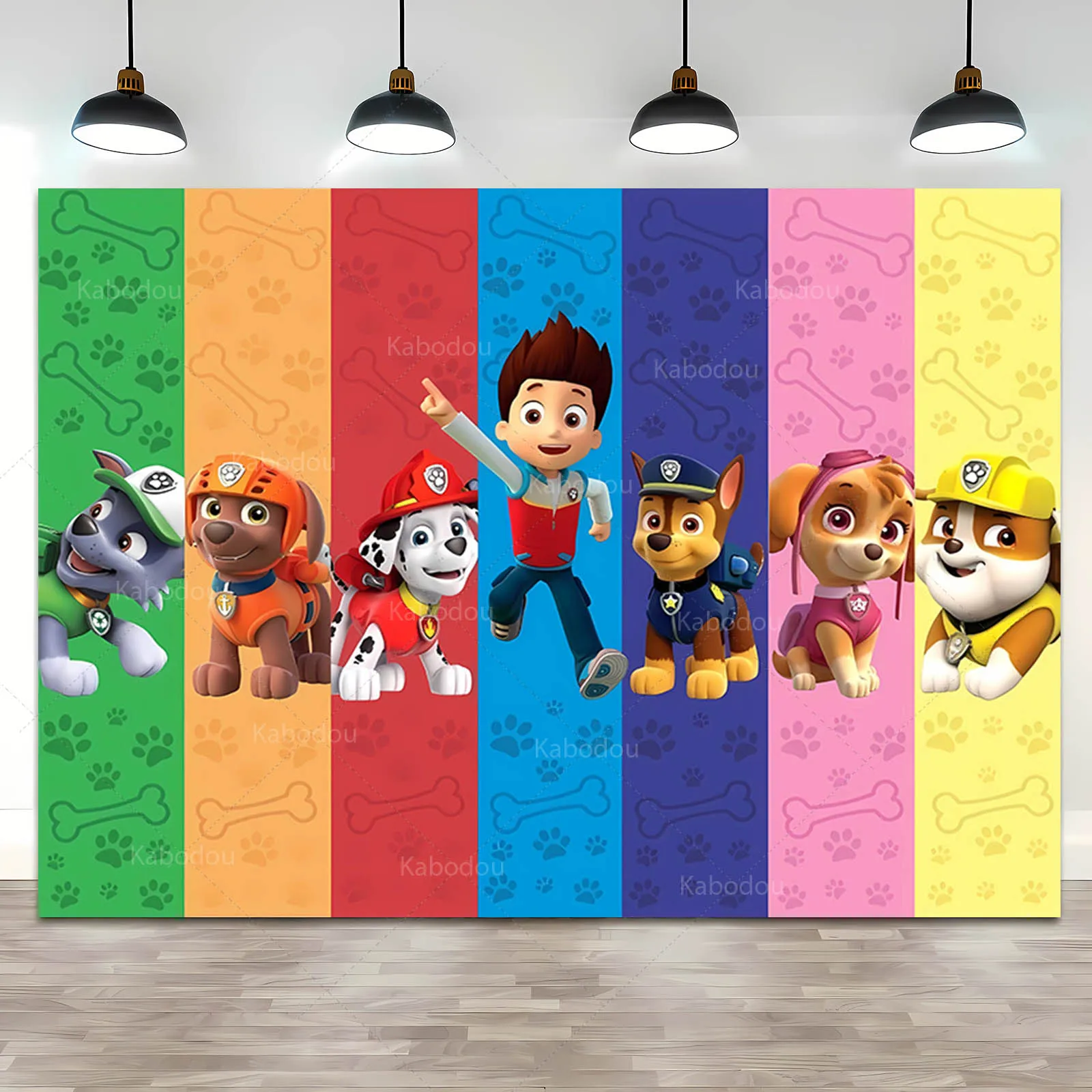 Backdrop Paw Patrol Boy Birthday Party Background Photography Puppy Dog Theme Bedroom Banner Poster Photo Studio Decoration