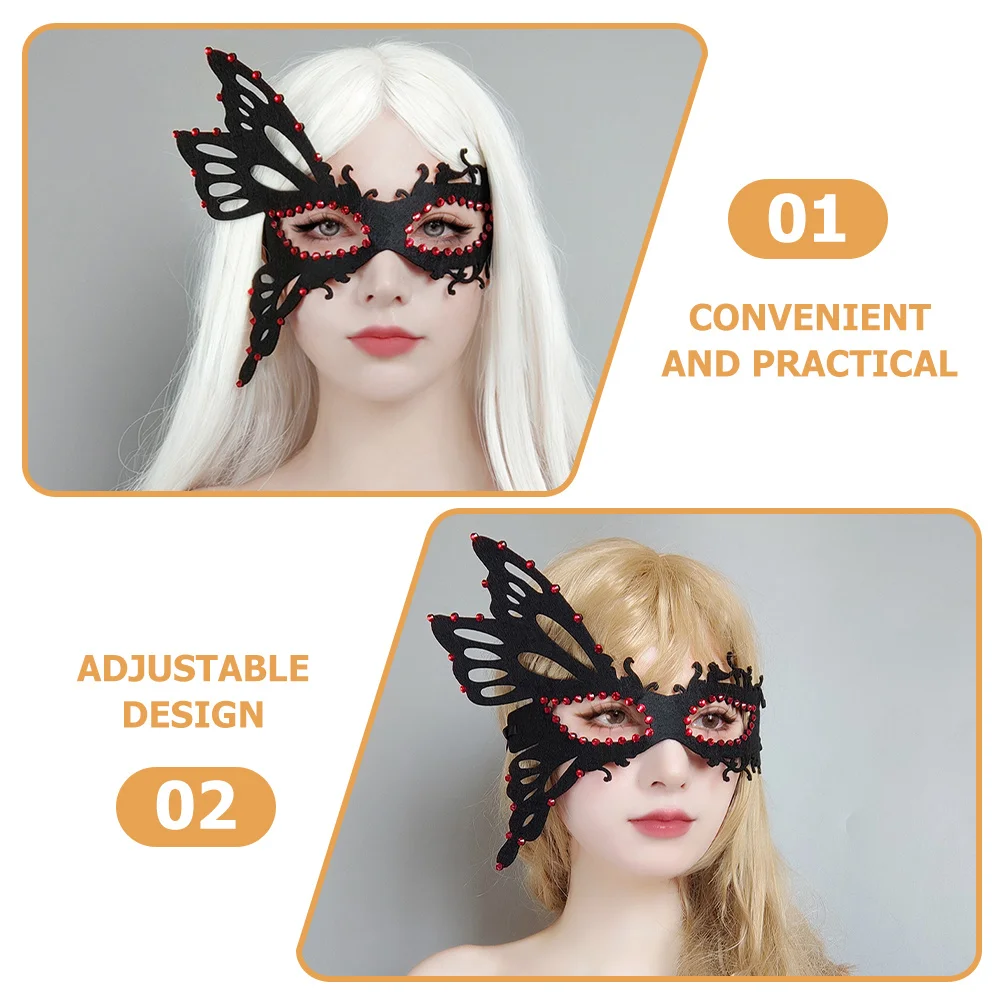 Half gezicht vlinder strass masker verstelbare riem Halloween Party maskerade masker vrouwen maskerade maskers vrouwen