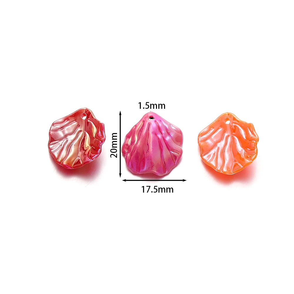 30pcs/Lot AB Color Acrylic Leaves Charm Beads for Bracelet Necklace Earrings DIY Jewelry Making Accessories Supplies