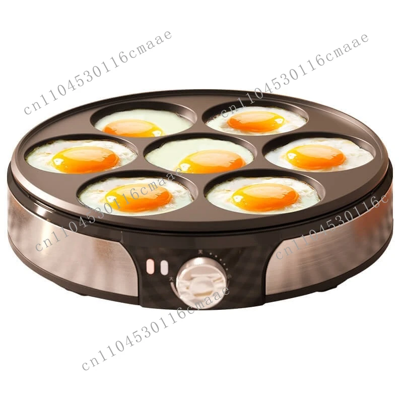 220V Seven Hole Frying Pan Commercial Pancake Household Flat Bottomed Pan Egg Burger Machine Pot
