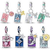 925 Sterling Silver Classic Sun Moon Stars Magic Tarot Charms Pendants For Women Fit 925 Original Bracelets DIY Jewelry