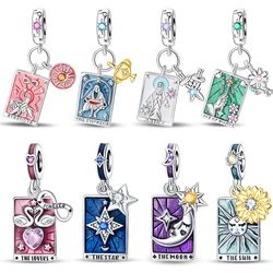 925 Sterling Silver Classic Sun Moon Stars Magic Tarot Charms Pendants For Women Fit 925 Original Bracelets DIY Jewelry