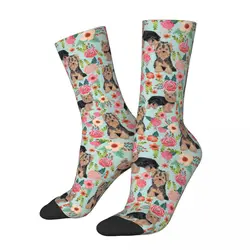 Winter Warm Casual Unisex Yorkshire Terrier Dog Vintage Florals Socks Animal Breathable Basketball Socks