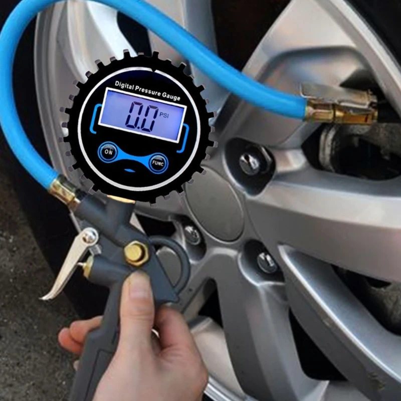 เครื่องวัดความดันสูงแบบดิจิตอล Manometer พร้อมขั้วต่อด้านล่าง G1/G1/2 และตัวป้องกันยาง 0-250psi ความละเอียด 0.1psi Dropship