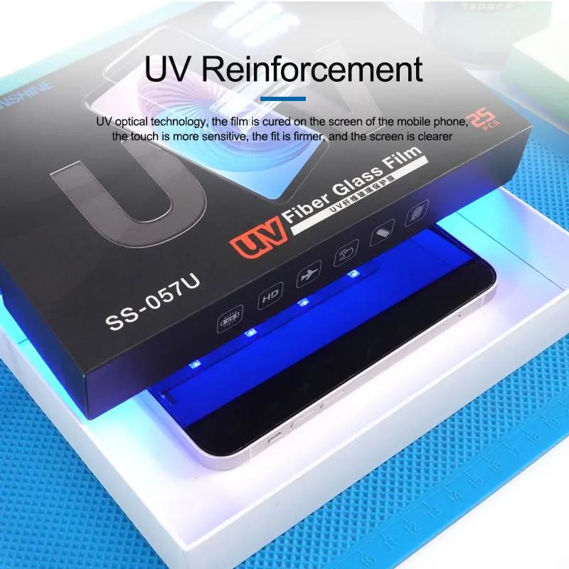 SUNSHINE SS-057U/SS-075U UV Fiber Glass Protective Film Full Screen Overlay Strong and Flexible Fiberglass Protecting the phone