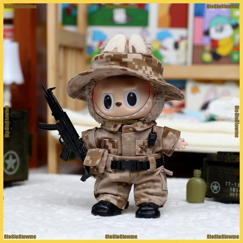 

For Labubu Camouflage Clothing Cute Special Forces Combat Uniform Mini Plush Doll Clothing Fashion Doll Accessories DIY Gift