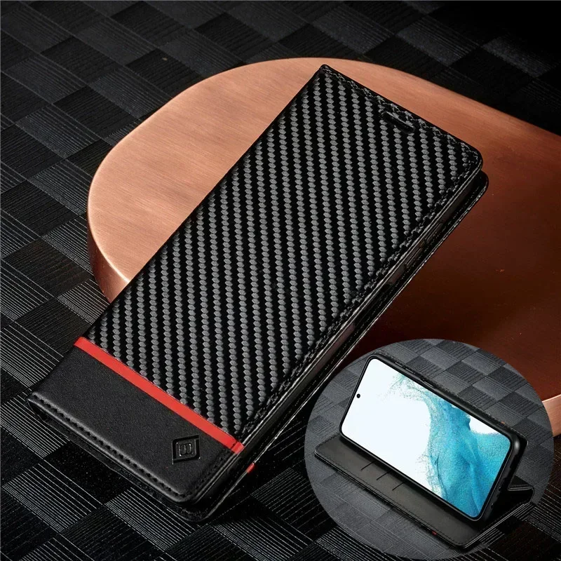 Carbon Fiber Leather Phone Case For Samsung A35 A55 5G A25 A71 A72 A52 A12 A32 A02S A22 A13 A04 A33 A53 A23 A54 A34 A14 A24 A15