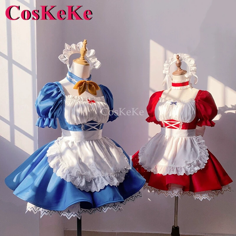 

CosKeKe Maid Dress Anime Cosplay Costumes Gorgeous Elegant Blue And Red Maid Uniforms Women Activity Party Role Play Clothing