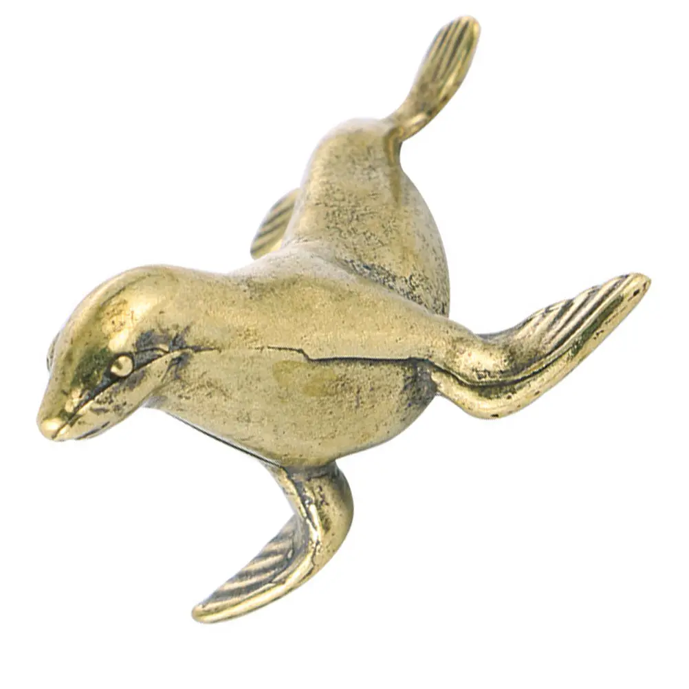 

Retro Seal Ornament Brass Craft Desktop Decor Home Office Car Decoration Seal Figurine Copper Alloy Miniature Model Gift