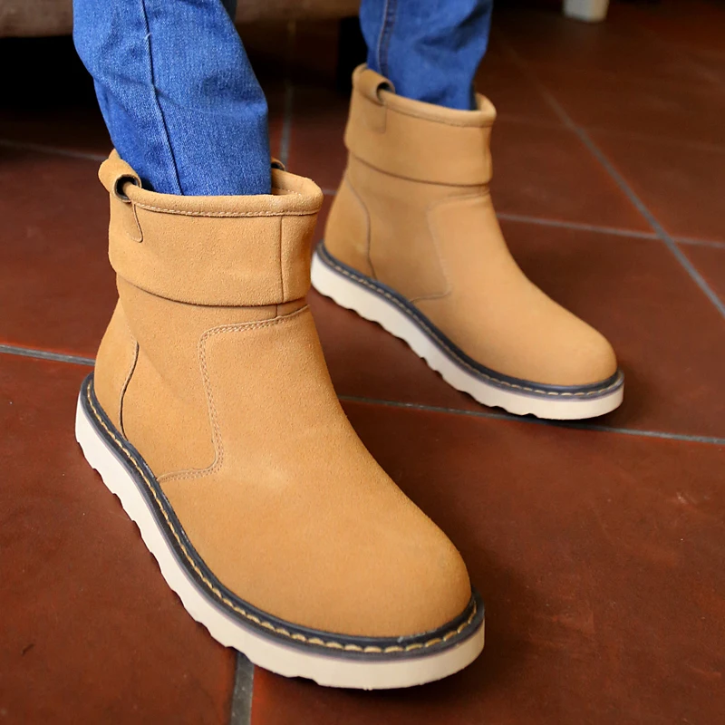 

Men's casual snow boots Trendy and versatile minimalist style Fashionable street walking Outdoor Warm Shoes Classic Black