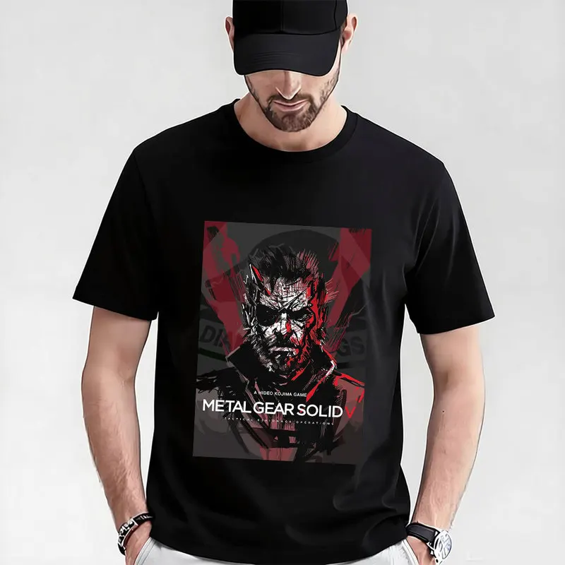 Metal Gear Solid MGS Game Gift T‑Shirt for Gamer 0315 Unisex Cotton Short Sleeve Tees Solid Snake Graphic Print Streetwear Tops