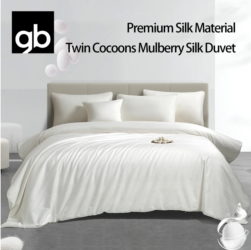 

Одеяло gb Premium 100% Double Palace Cocoon с наполнителем из тутового шелка - дышащее, легкое и высокоизолирующее, с окошком для просмотра.