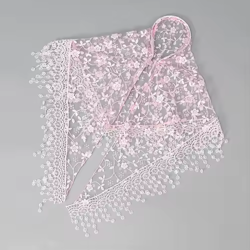 Elegant Lace Scarf Hollow Out Embroidery Foulard Bandana Solid Color Triangular Scarf Thin Vintage HandkerChiefs for Hair Woman - Image 41