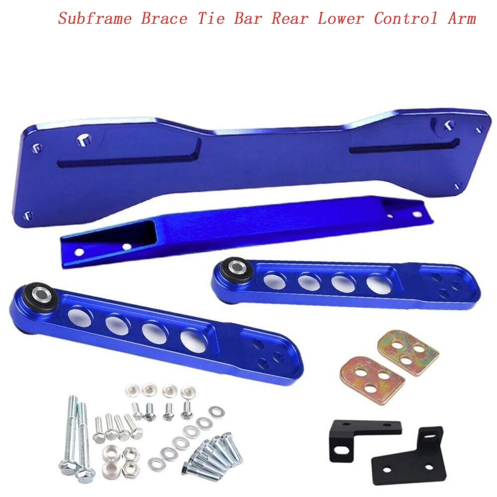 Suspension Upgrade Kit  REAR SUBFRAME BRACE+TIE BAR+lower Control Arm Set For Honda Civic Si 01-05 ES EM EP3