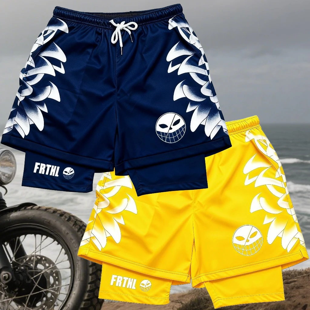 

2-in-1 Men's Fitness Running Beach Surfing Swimming Shorts New Outdoor Sports Quick Drying Breathable Motorcycle Cycling Shorts