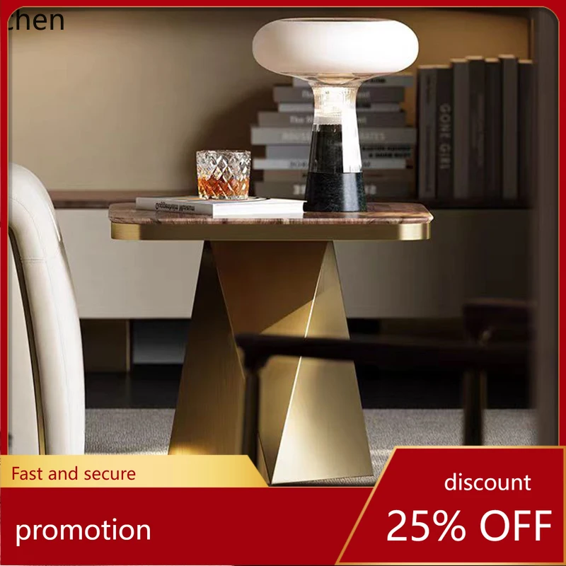 

HXL black walnut luxury villa living room creative home small coffee table marble corner table