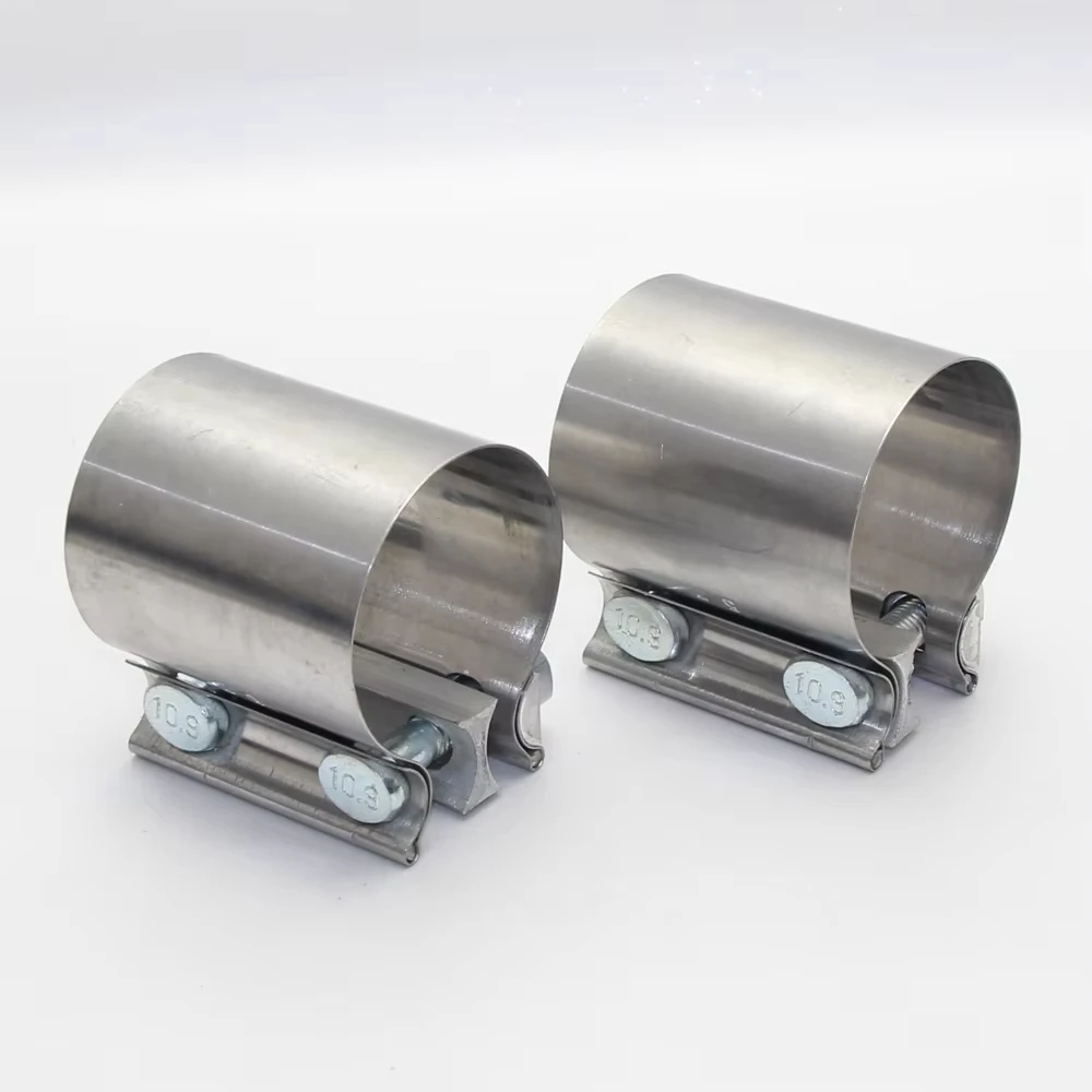 1 قطعة 40/45/50/55/57/60/63 مللي متر اكسسوارات السيارات الفولاذ المقاوم للصدأ العالمي ماسورة العادم اتصال هوب قوي مشبك أنابيب الصلب