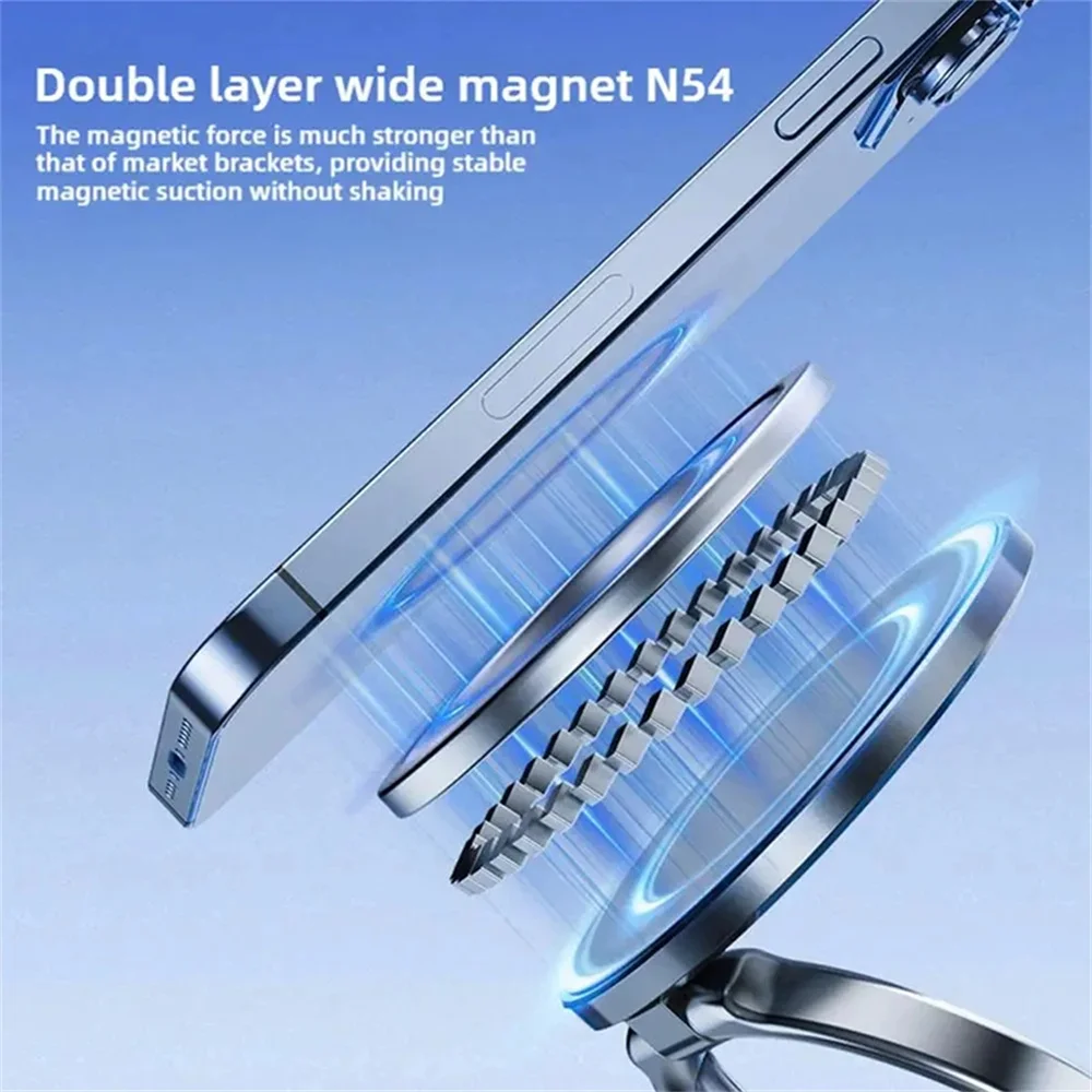 MEUYAG 2025 new Car Magnetic Vacuum Adsorption Bracket 360 Rotating Double Side Suction Cup Mobile Phone Holder Live Streaming