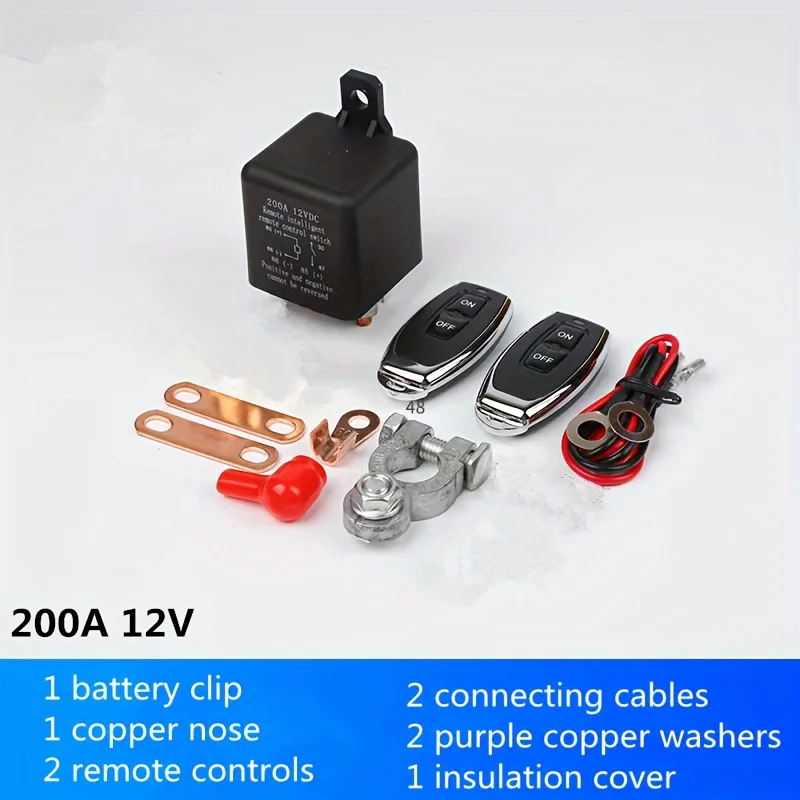 Auto di protezione dell'alimentazione DC12V con telecomando Interruttore di spegnimento del telecomando elettrico senza fili Protezione di spegnimento del punto 200A