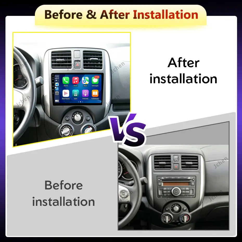9 inch For Nissan Versa Note  2014-2016 Car Radio Autoradio Wireless CarPlay Bluetooth WIFI Split Screen Touch Screen Head Unit