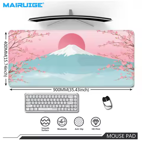 Mount Fuji Design Mouse Pad XXL 90X40cm Computer Keyboard Gaming Mats Desk Mat Large Mousepad 40X45 Table Pads gamer