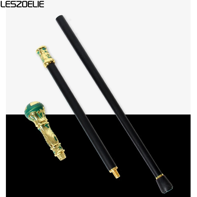 عصا مشي أنيقة فاخرة باللونين الذهبي والأخضر مقاس 92 سم قابلة للفصل للرجال والنساء عصا حفلات عصرية عتيقة