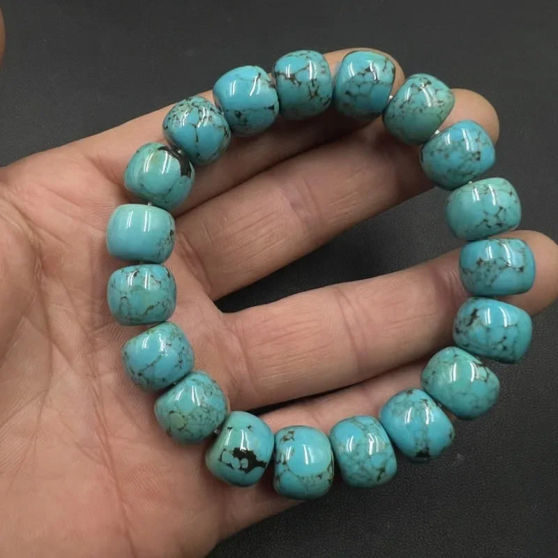 Optimized Turquoise Ball Iron Wire High Porcelain Old-Styled Abacus Beads Bead Bracelet