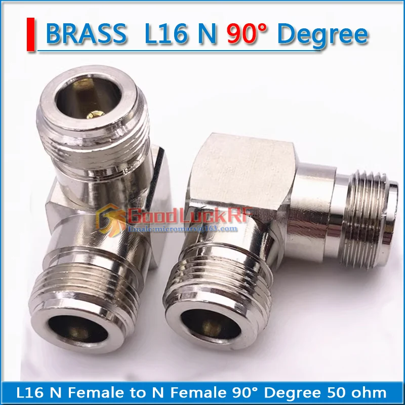 Dual L16 N Female to N Female Plug 90 Degree Right Angle Nickel Plated 50 ohm Brass RF Connector Socke Adapter