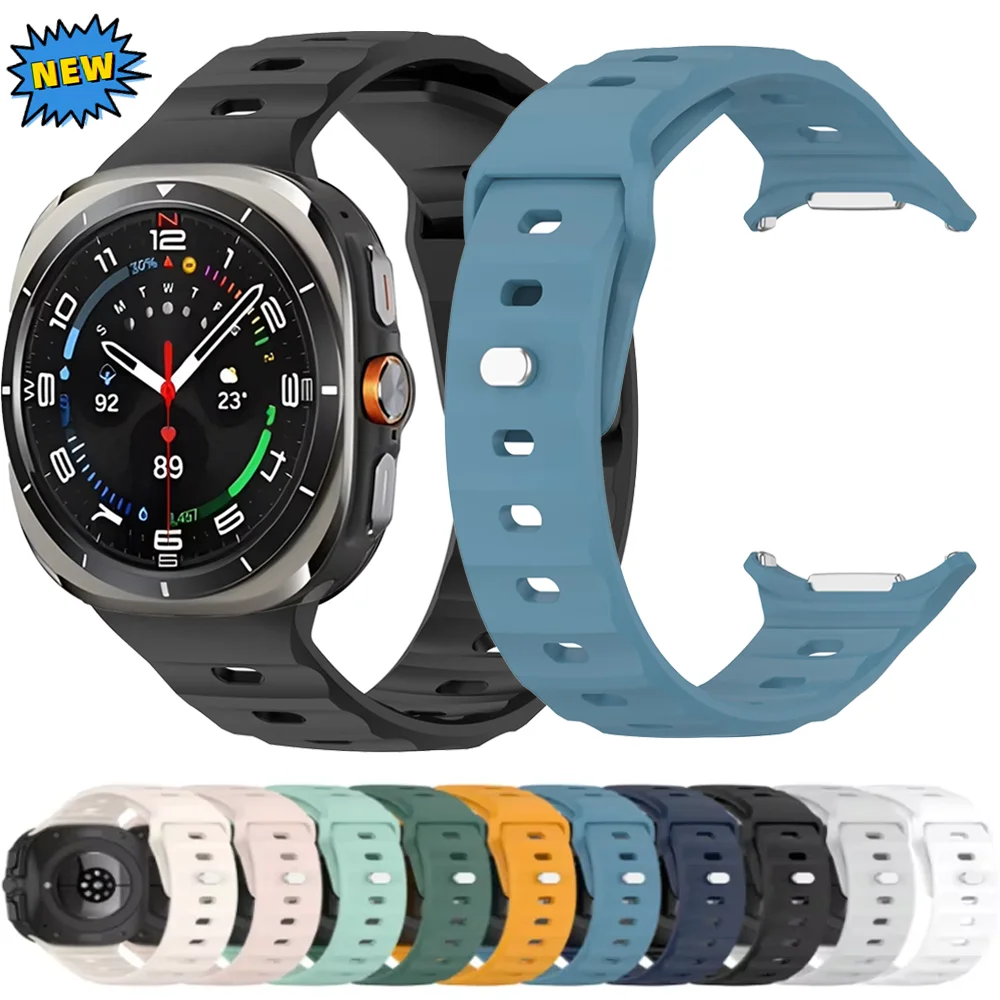 Sport Silicone Strap for Samsung Galaxy Watch Ultra 2025 47mm Breathable Bracelet band Galaxy Watch Ultra 47mm Replaceable Belt