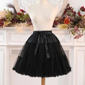 Black Black Crinoline Underkirt Váy 2 lớp váy petticoat nữ dễ thương cho váy mini rock lady club trang phục 10 Váy ngắn bán hàng ngắn - 10