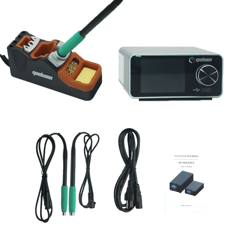 GEEBOON TC22 240W Soldering Station Kit with SDC02 Soldering Iron Stand + T245/T210  Handle + C245/C210  Soldering Iron Tip