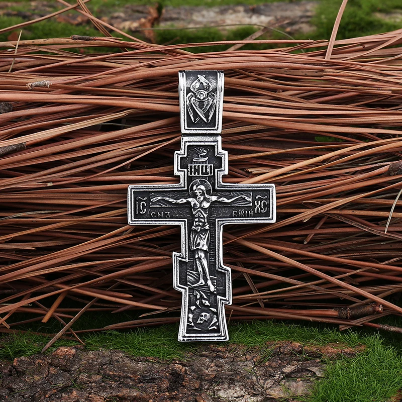 2023 New 316L Stainless Steel Jesus Cross Pendant Necklace For Man Biker Lucky Jewelry Freeshipping