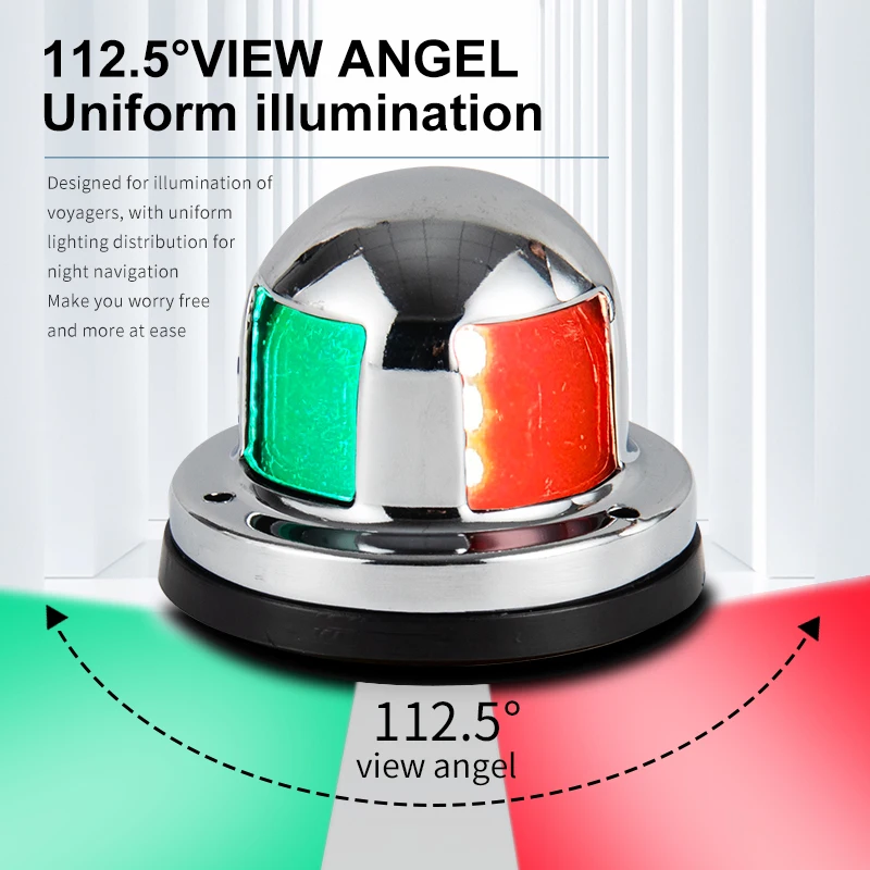 LED Marine stainless steel red green light yacht glare boat safety light yacht accessories