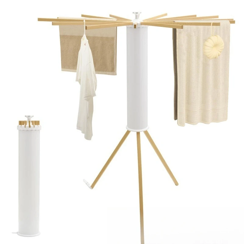 Clothes drying rack Wooden Laundry drying rack saves space
