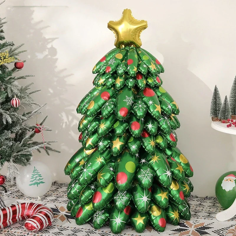 2026 Neuer übergroßer Weihnachtsbaum und Mini-Desktop, stehende Weihnachtsbaum-Luftballons, Weihnachts-Einkaufszentrum-Dekorationsballons