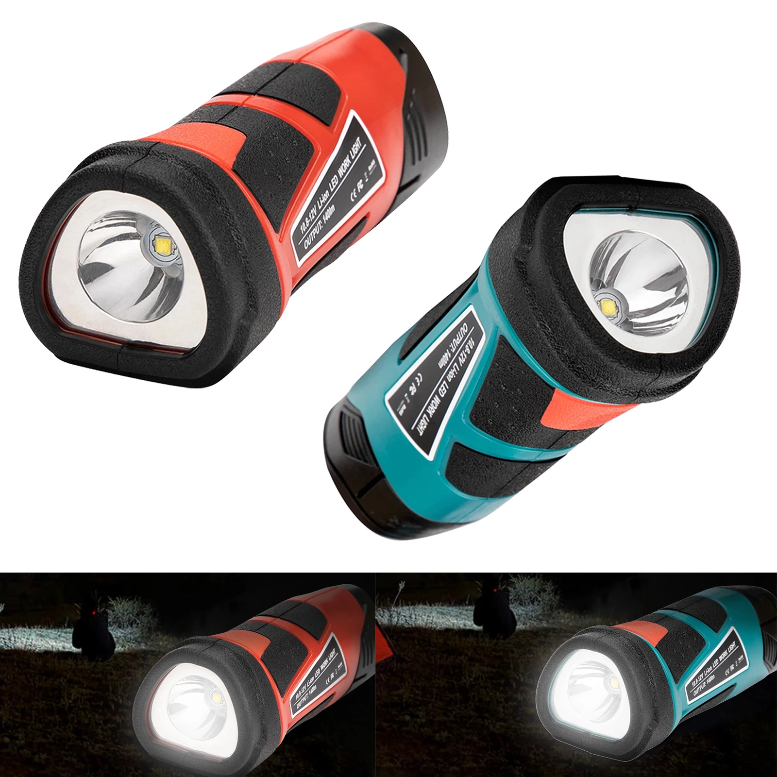 3W Electric Torch LED Flashlight Outdoor Fishing Camping Emergency Light for Milwaukee/Makita/Bosch 10.8V 12V Li-ion Battery