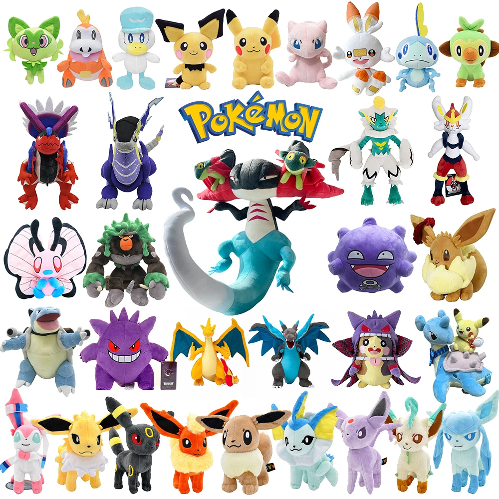 70 стилей плюшевая игрушка Покемон Dragapult Gengar Pikachu Eevee Evolution Scorbunny Cinderace кукла Morpeko Рождественский подарок для детей