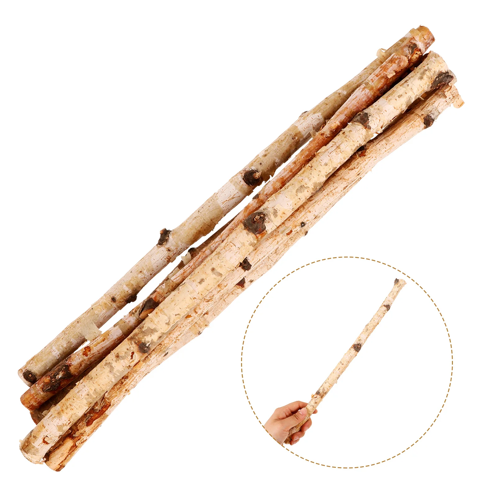 6 Pcs Bark Stick Projects Crafting Filler Log Bbq Decorations Home DIY Supply Sticks for Lollipop