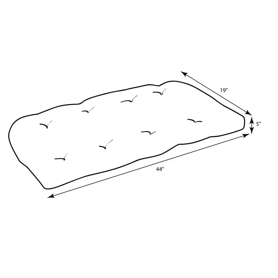 

Solid Indoor Outdoor Wicker Patio Sofa Swing Cushion Tufted, Weather and Fade Resistant, 19 x 44, Blue