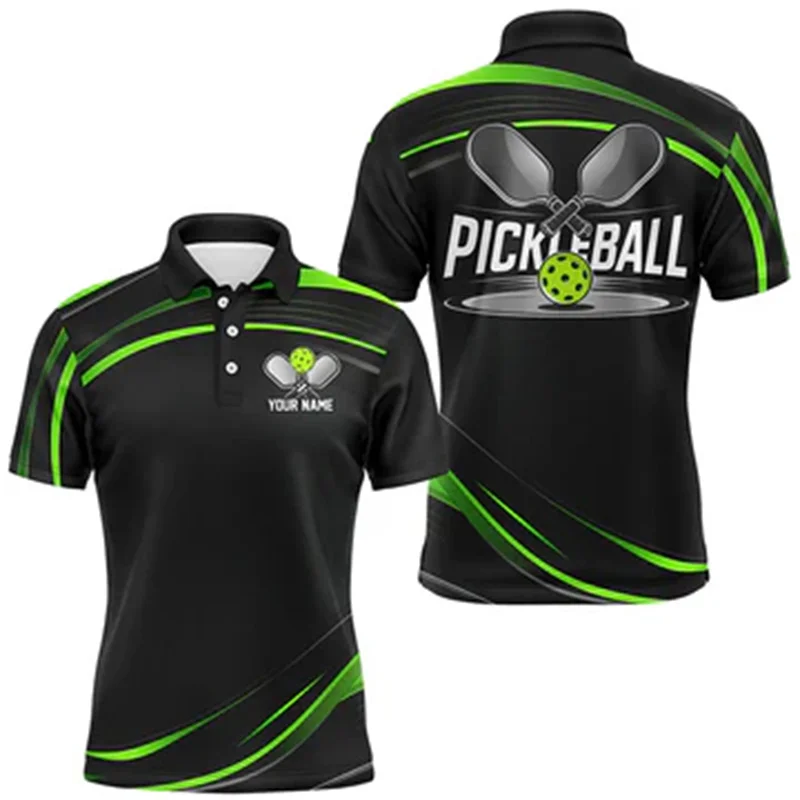 Pickleball Sprotwear Polo For Competition And Club Custom Name 3D Printed Short Sleeve Summer Fashion Casual Oversized Tops