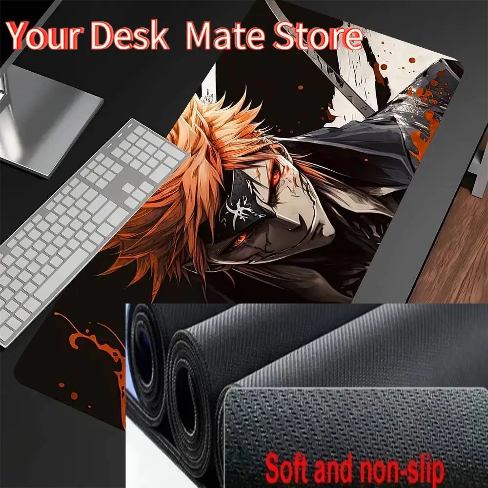 Anime BLEACH Large Mouse Pad Gamer Cabinet Pc Keyboard Computer Rubber Non-slip Desk Mat 900x400 Gaming Accessories Mousepad Xxl