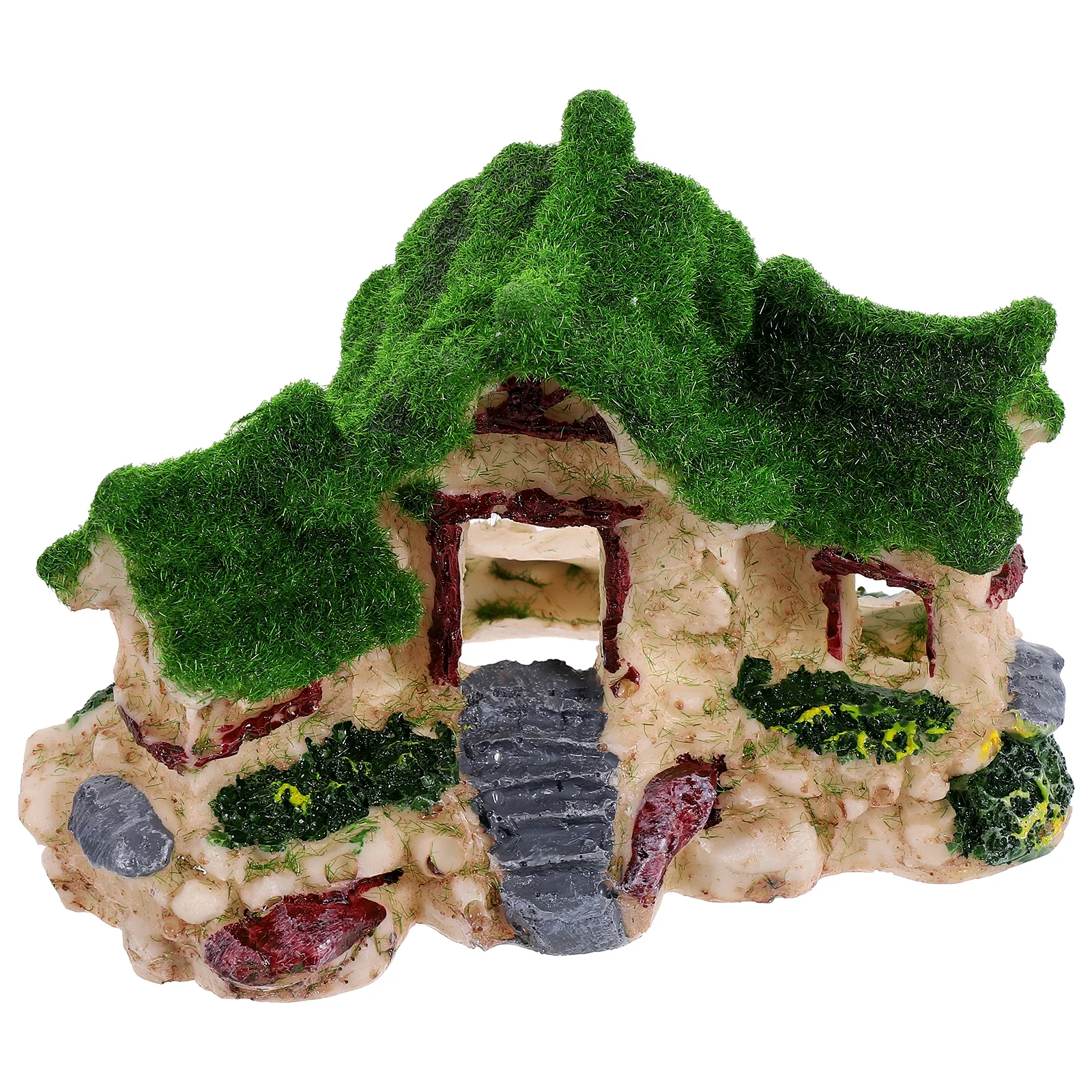 

Aquarium Hideaway Cave Fleece Wooden Fish Hiding Animal Tank Landscape Ornament