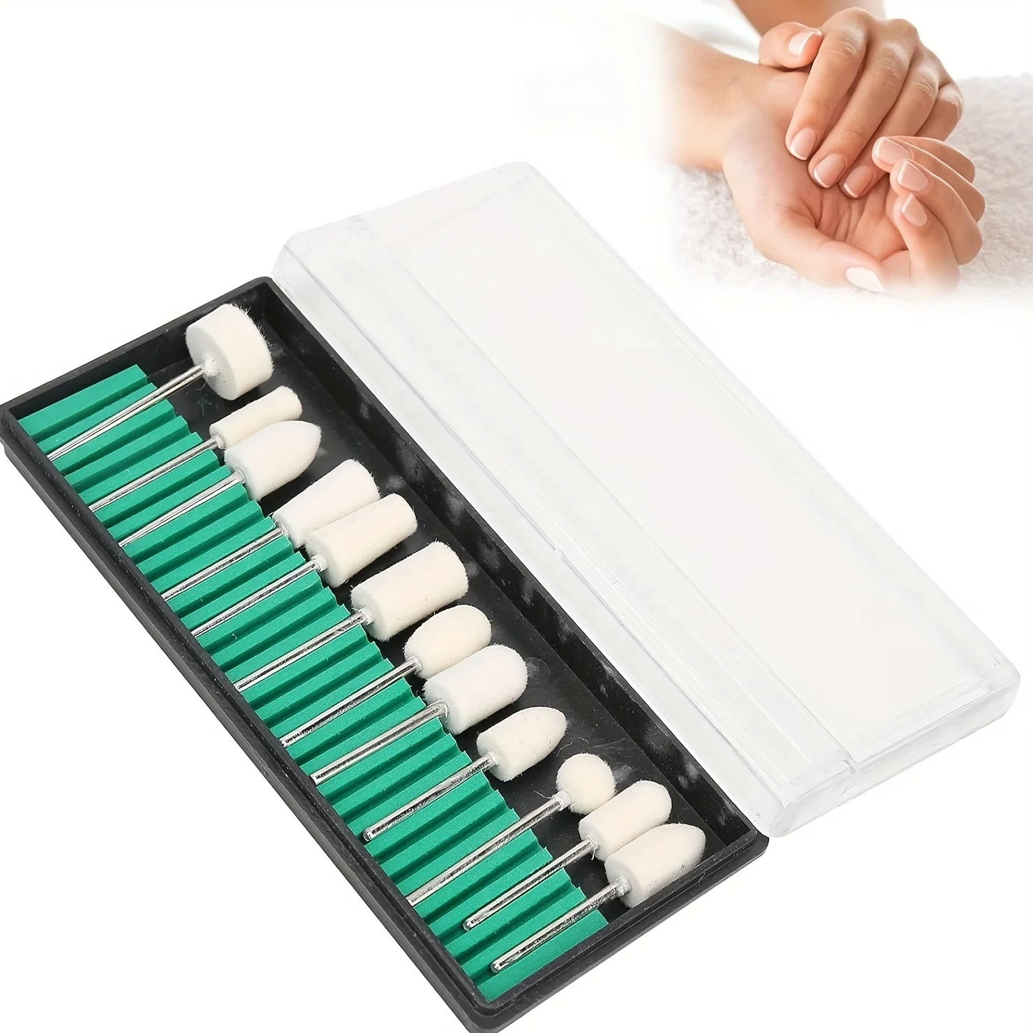 6/30 Stück Nagelkunst-Bohrer, Ersatz-Schleifpapierkopf-Set, Gel-Tipps, Schleif- und Polierwerkzeug, Zubehör für Pediküre-Maschinen – Detail 19