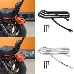 Motorcycle Black / Chrome Rear Solo Seat Luggage Rack Carrier Support Shelf For Harley Sportster XL 883 1200 48 72 2004-up
