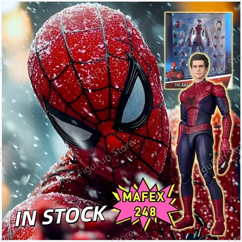 

(В наличии) Оригинальная новая фигурка Mafex 248 The Amazing Spider-Man 2 Эндрю Гарфилд, аниме-фигурка, модель KO, детские игрушки, подарки на день рождения