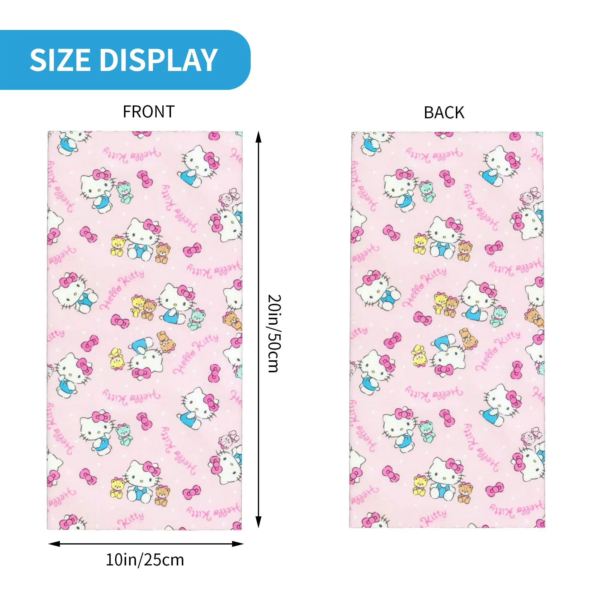 مرحبا كيتي الكرتون لطيف باندانا غطاء الرقبة المطبوعة أقنعة قناع الوجه وشاح دافئ ركوب الدراجات المشي لمسافات طويلة للجنسين الكبار تنفس #2