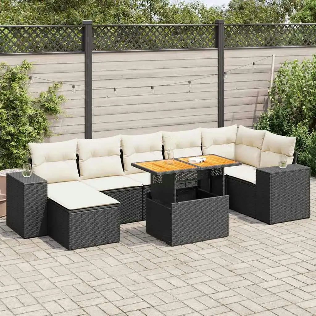 

Elegant Black and Cream White Garden Sofa Set Comfortable Outdoor Furniture Stylish Patio Seating for Relaxation