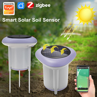 Smart Tuya Zigbee Solar Soil Sensor Tester Planting Moisture Temperature and Humidity Meter IP66 Grade APP Real Monitor Detector